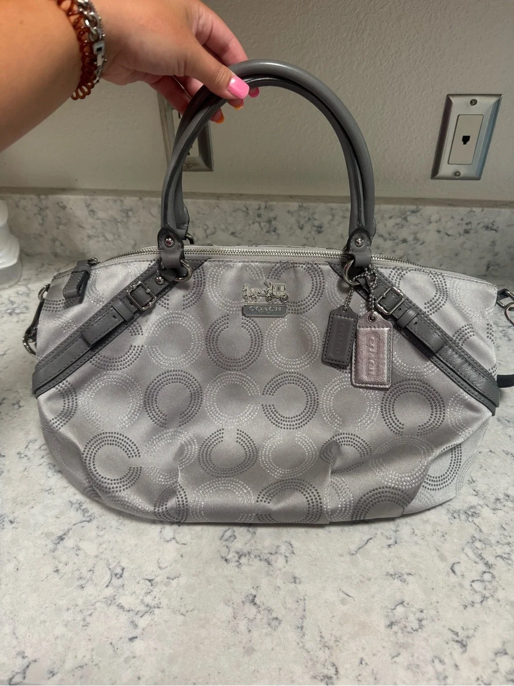 Coach Madison Dotted OP Art Large Sophia Satchel